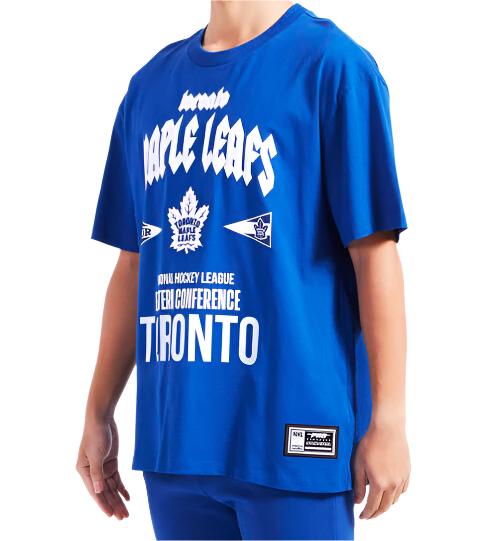 PRO STANDARD NHL TORONTO MAPLE LEAFS EASTERN CONFERENCE CJ DROP SHOULDER MEN'S DARK ROYAL BLUE T-SHIRT